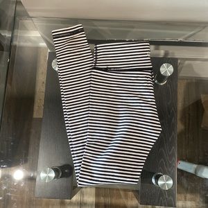 Lululemon Full Length Black and White Striped Leggings